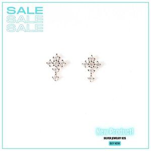 925 Silver earrings with rhodium plating for women